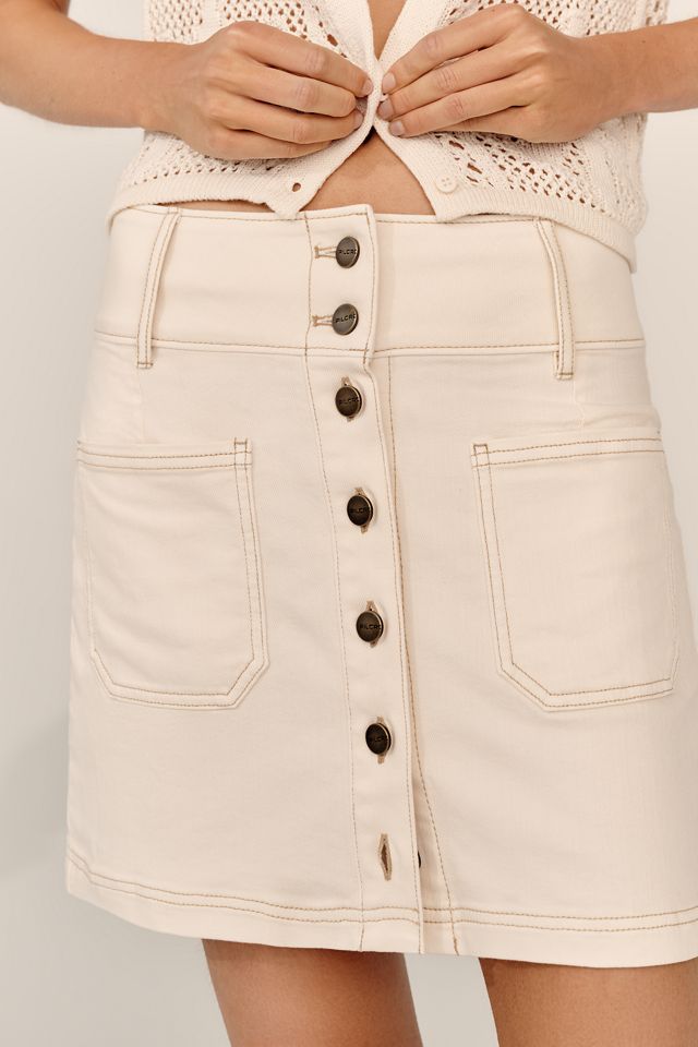Pilcro Button-Front Denim Mini Skirt #1