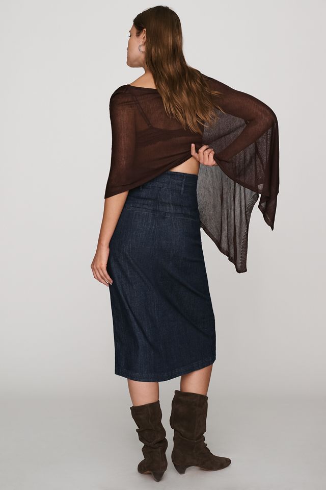Pilcro Double Waist Denim Midi Skirt #3