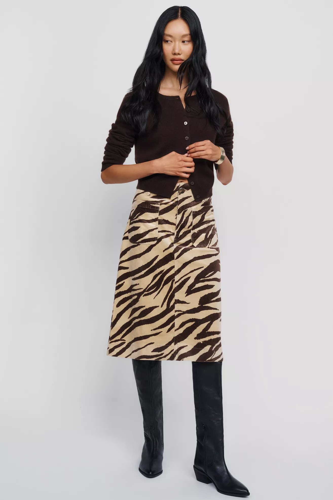 Maeve Colette Corduroy Midi Skirt