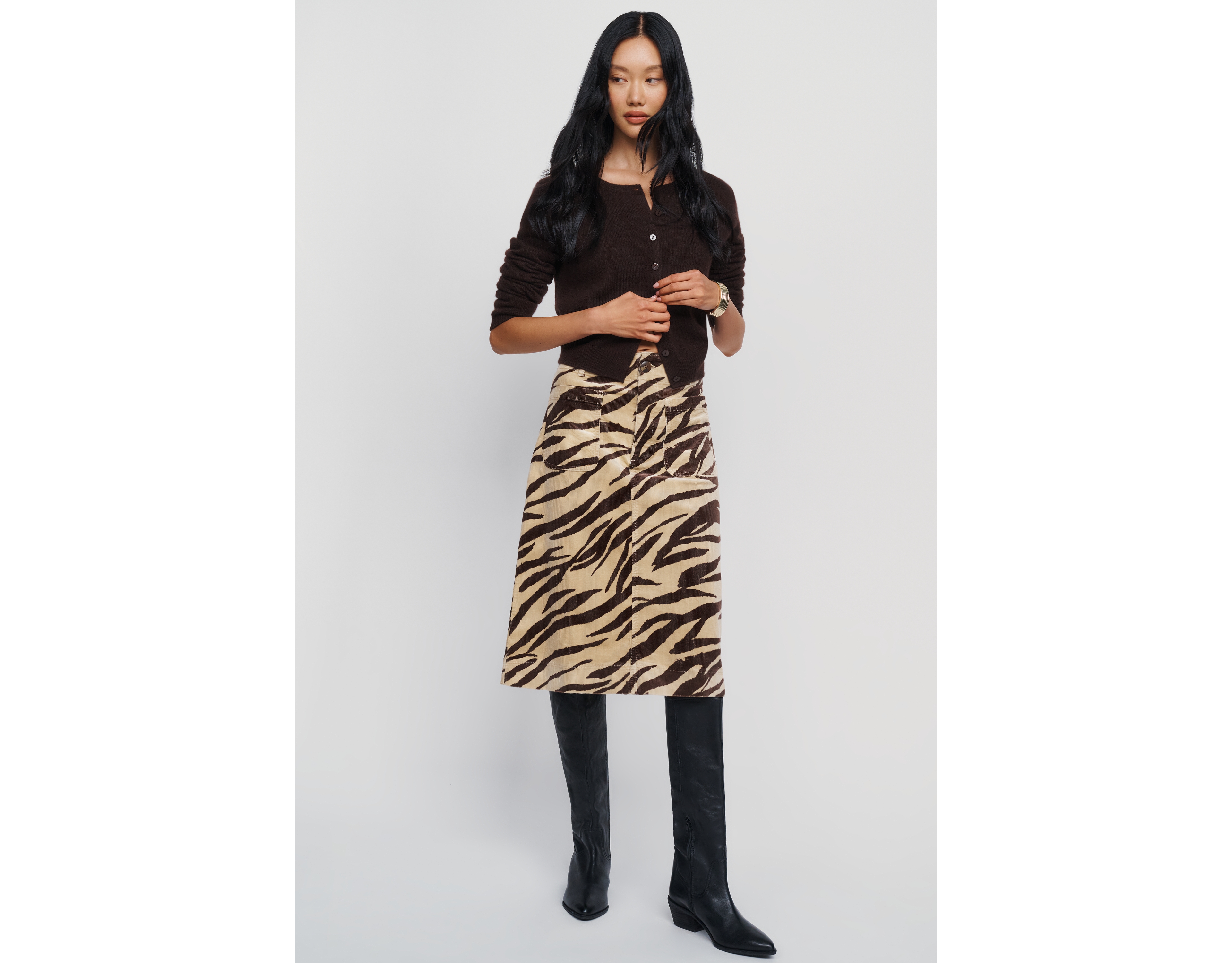 Maeve Colette Corduroy Midi Skirt