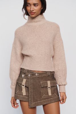 By Anthropologie Asymmetrical Utility Skort