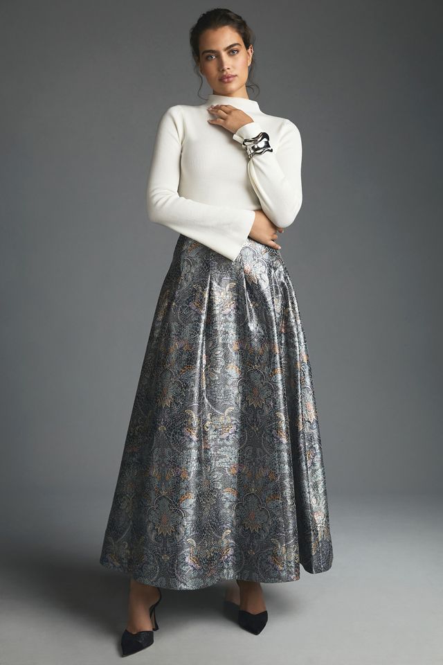 By Anthropologie Jacquard Ball Skirt #1