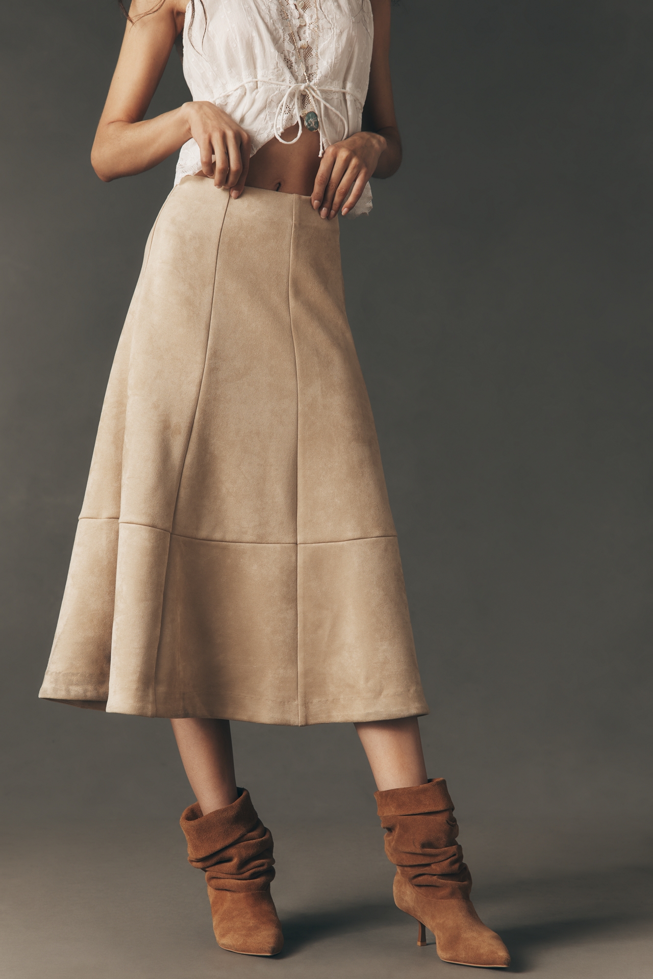 Elodie The Label Luke Vegan Suede Skirt