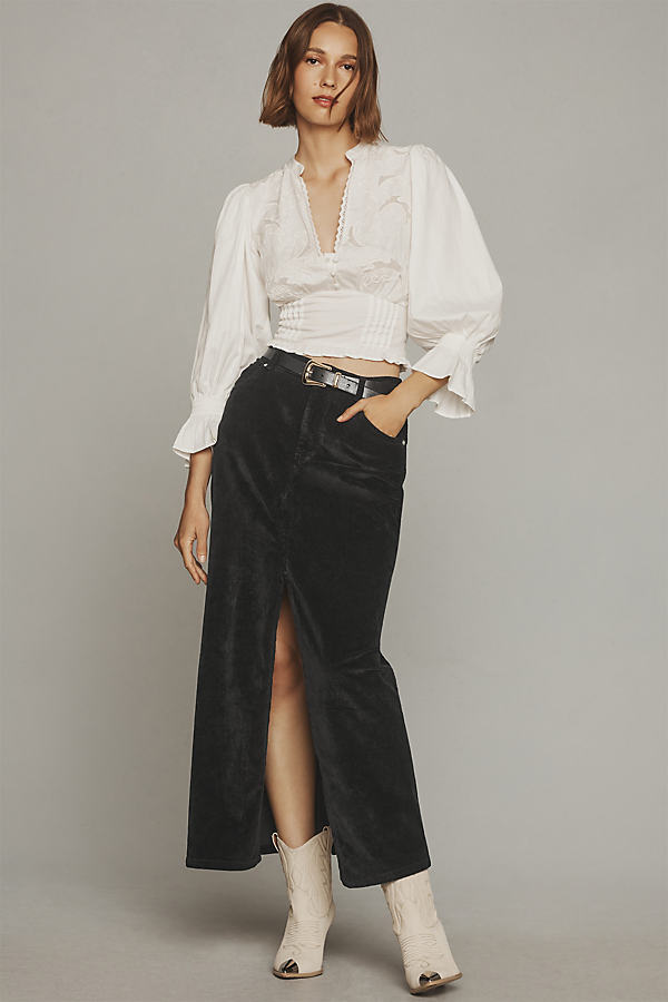 The Madi Front-Slit Corduroy Maxi Skirt by Pilcro
