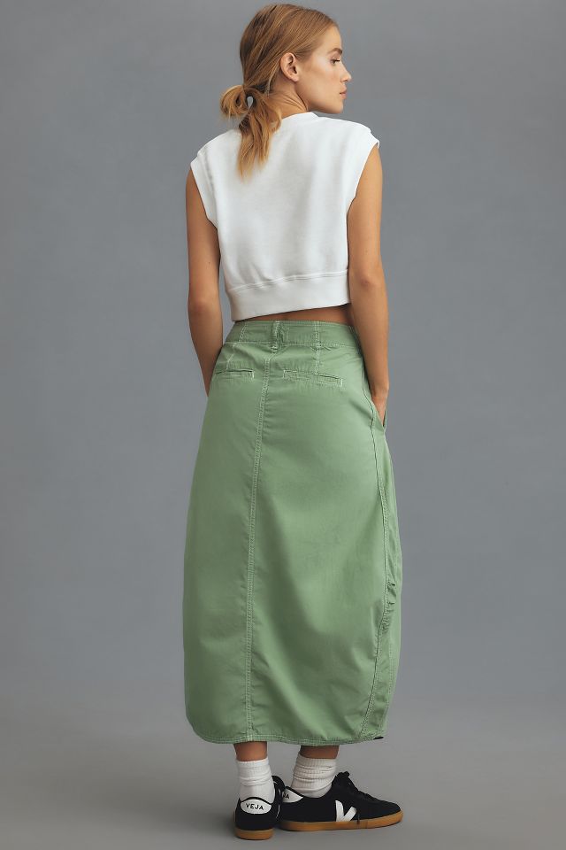 Pilcro Barrel Denim Midi Skirt | Anthropologie