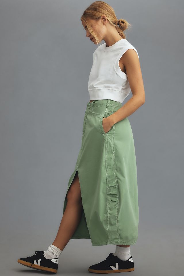 Pilcro Barrel Denim Midi Skirt | Anthropologie