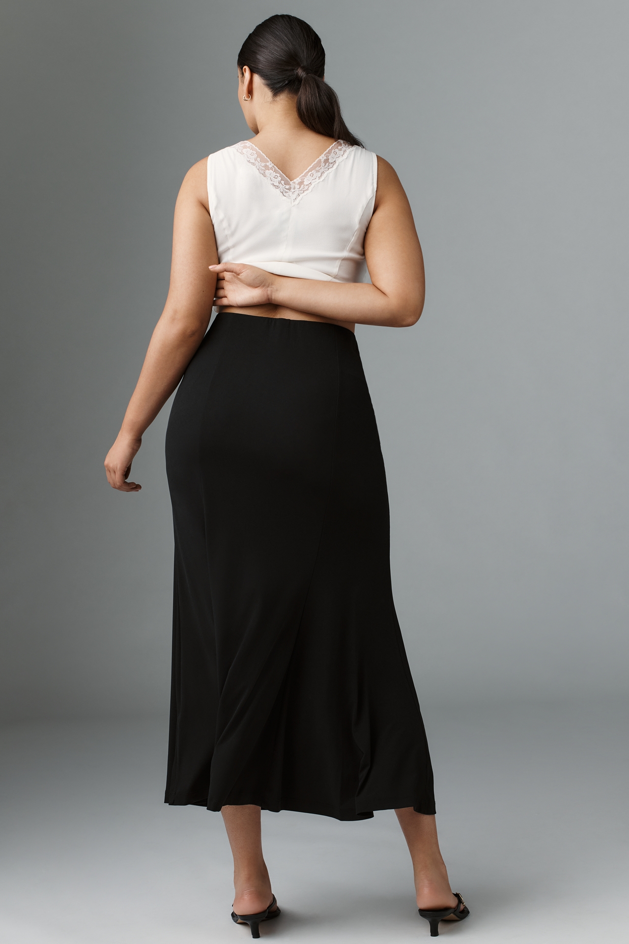 Eloquii Plus Trumpet Jersey Midi Skirt