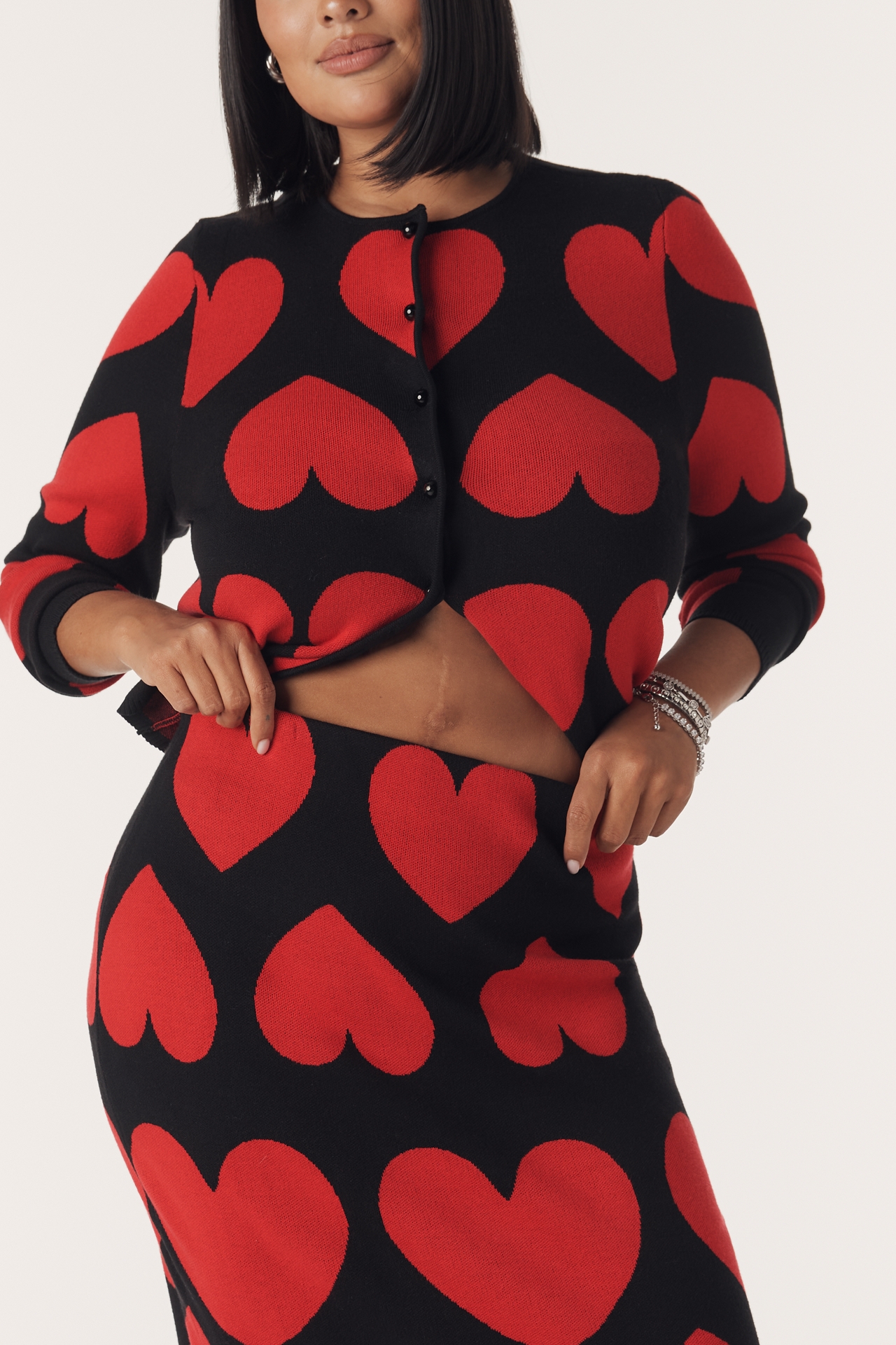 Eloquii Heart Icon Knit Midi Skirt