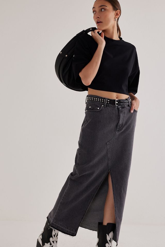 Aligne Hershy Front-Slit Denim Maxi Skirt | Anthropologie UK