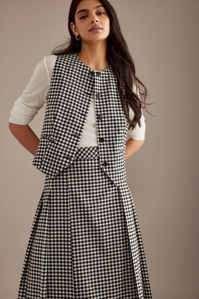 Jupe longue plissée à carreaux Kinga ALIGNE #4