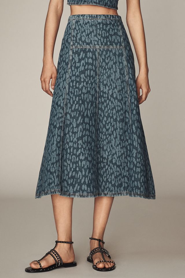 スカート BAUM UND PFERDGARTEN SARA SKIRT Shop Saar skirt in Leopard Vintage Blue | Worldwide Shipping