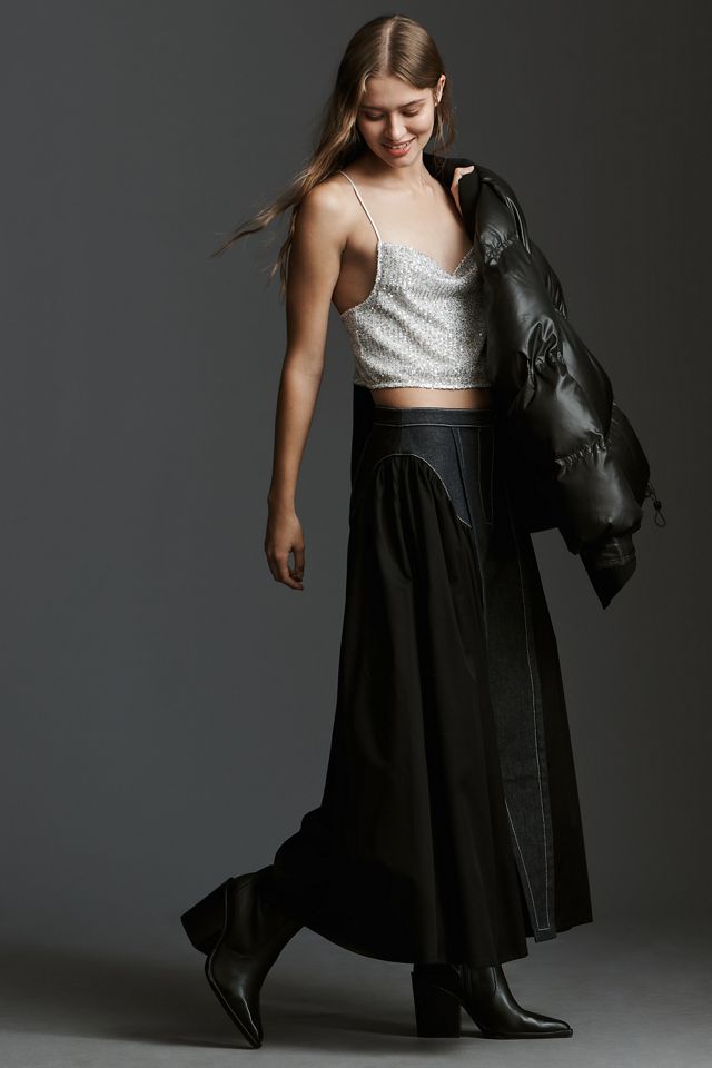 Mehtap Elaidi Denim Poplin Cowboy Midi Skirt #2