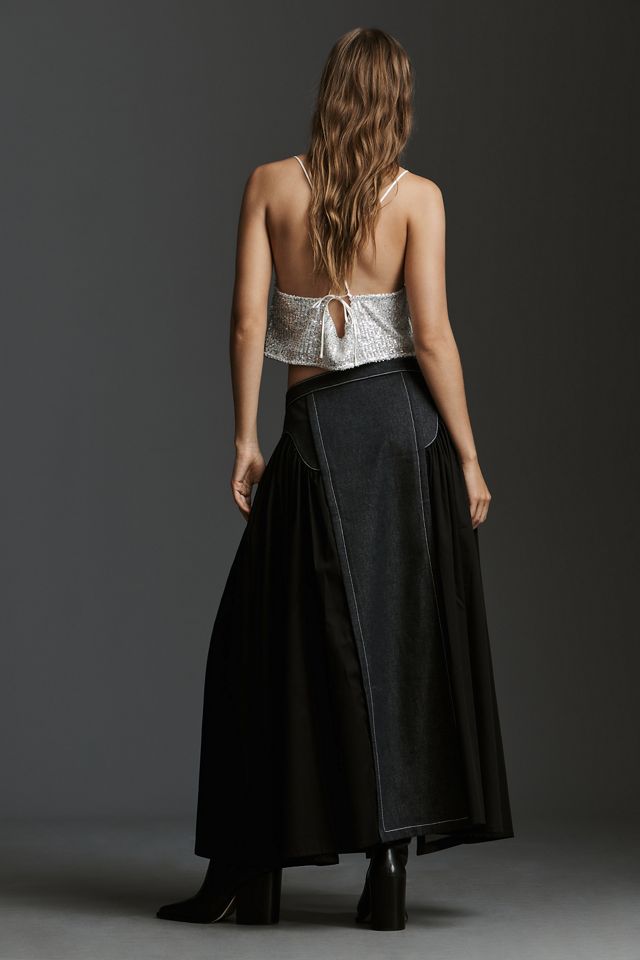 Mehtap Elaidi Denim Poplin Cowboy Midi Skirt #3
