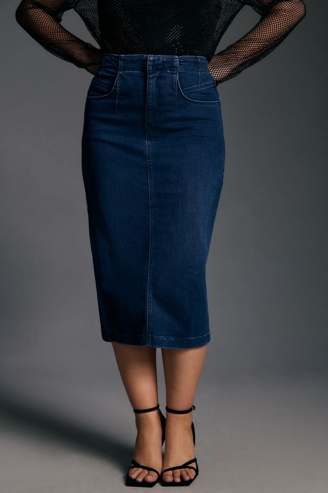 By Anthropologie Denim Midi Skirt #5