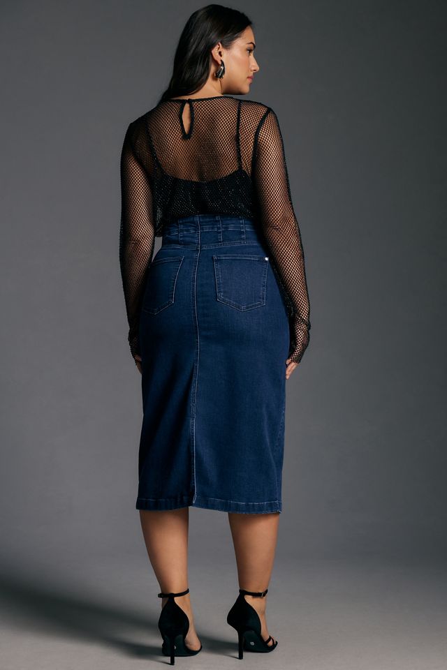 By Anthropologie Denim Midi Skirt #7