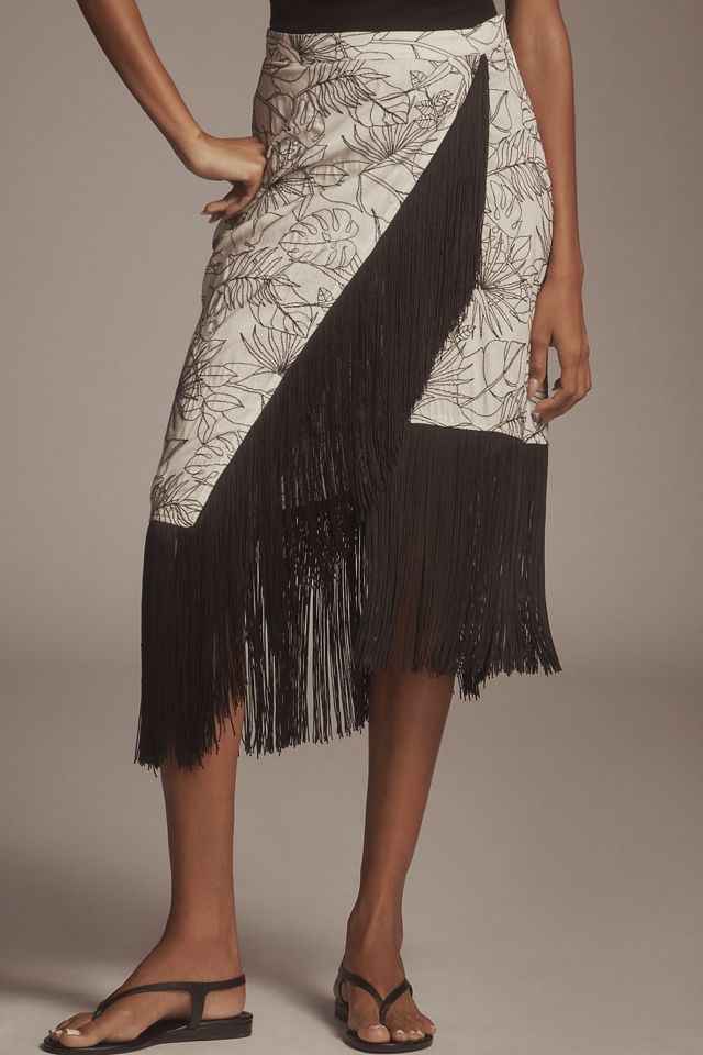 Le Superbe Fringe With Benefits Linen Blend Wrap Skirt #1