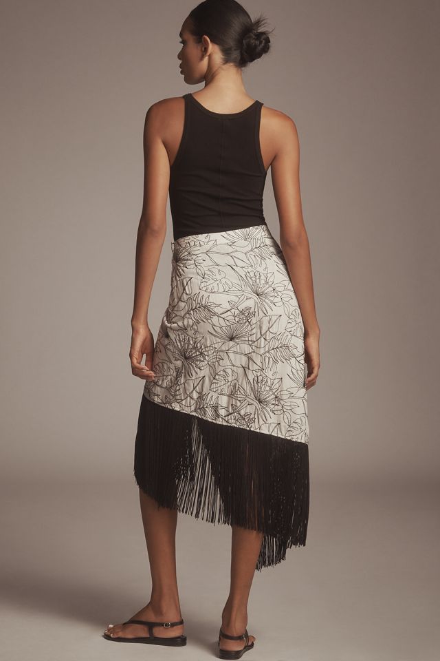 Le Superbe Fringe With Benefits Linen Blend Wrap Skirt #2