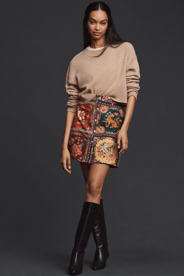 Farm Rio Quilted Tapestry Mini Skirt | Anthropologie