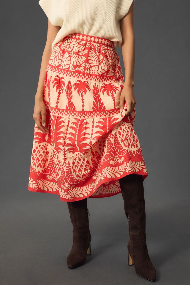 Farm Rio x Anthropologie Tiered Paradise Maxi Skirt #1
