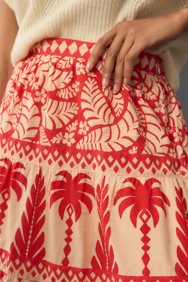 Farm Rio x Anthropologie Tiered Paradise Maxi Skirt #3