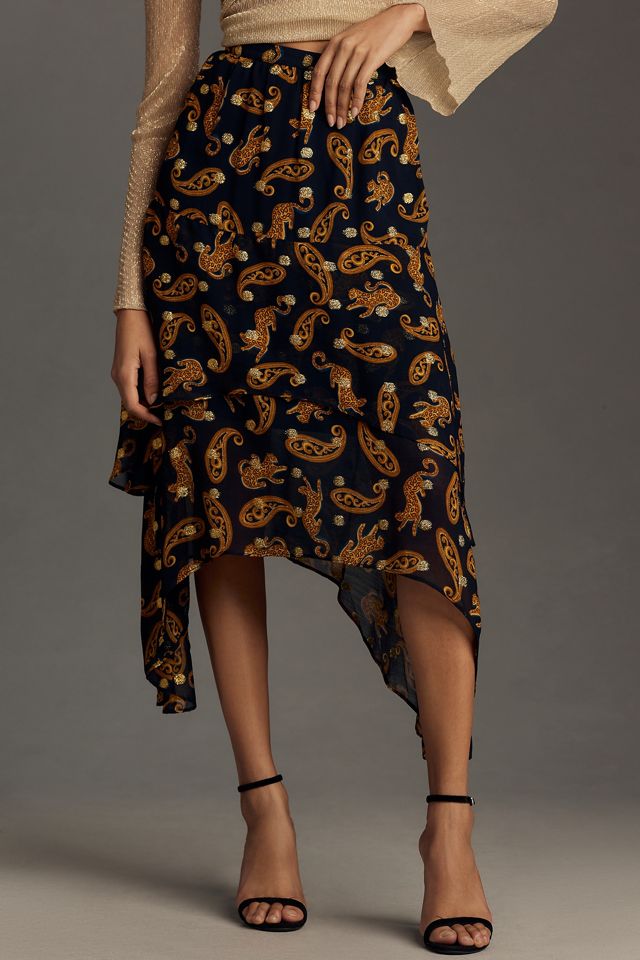 Farm Rio Asymmetrical Tiered Midi Skirt #1