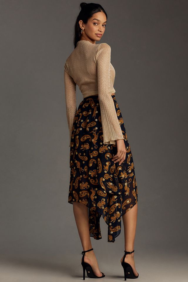 Farm Rio Asymmetrical Tiered Midi Skirt #2