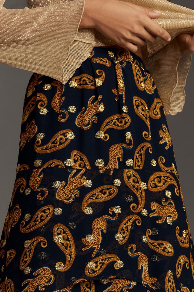 Farm Rio Asymmetrical Tiered Midi Skirt #3