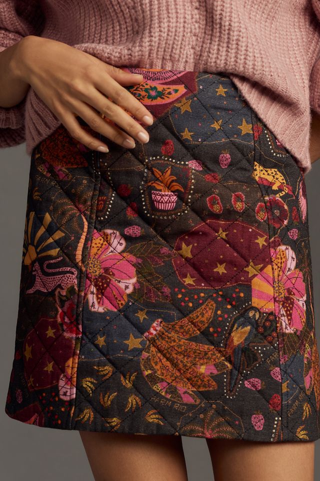 Farm Rio Printed Quilted Mini Skirt #1