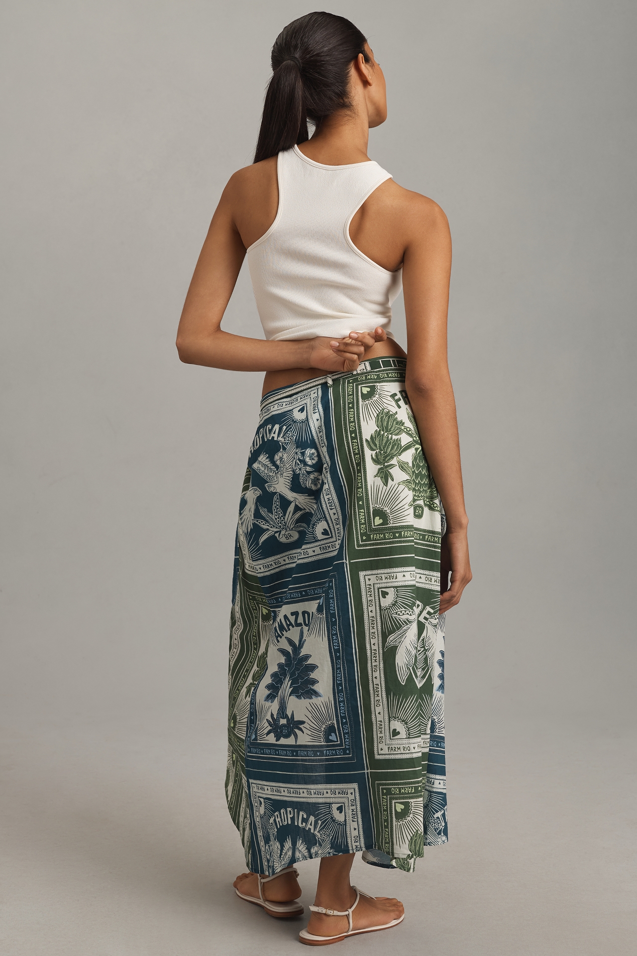 Farm Rio Wrap Midi Skirt