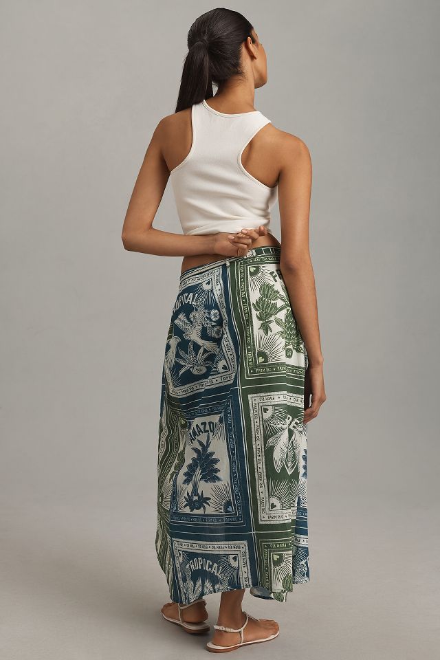 Farm Rio Wrap Midi Skirt | Anthropologie