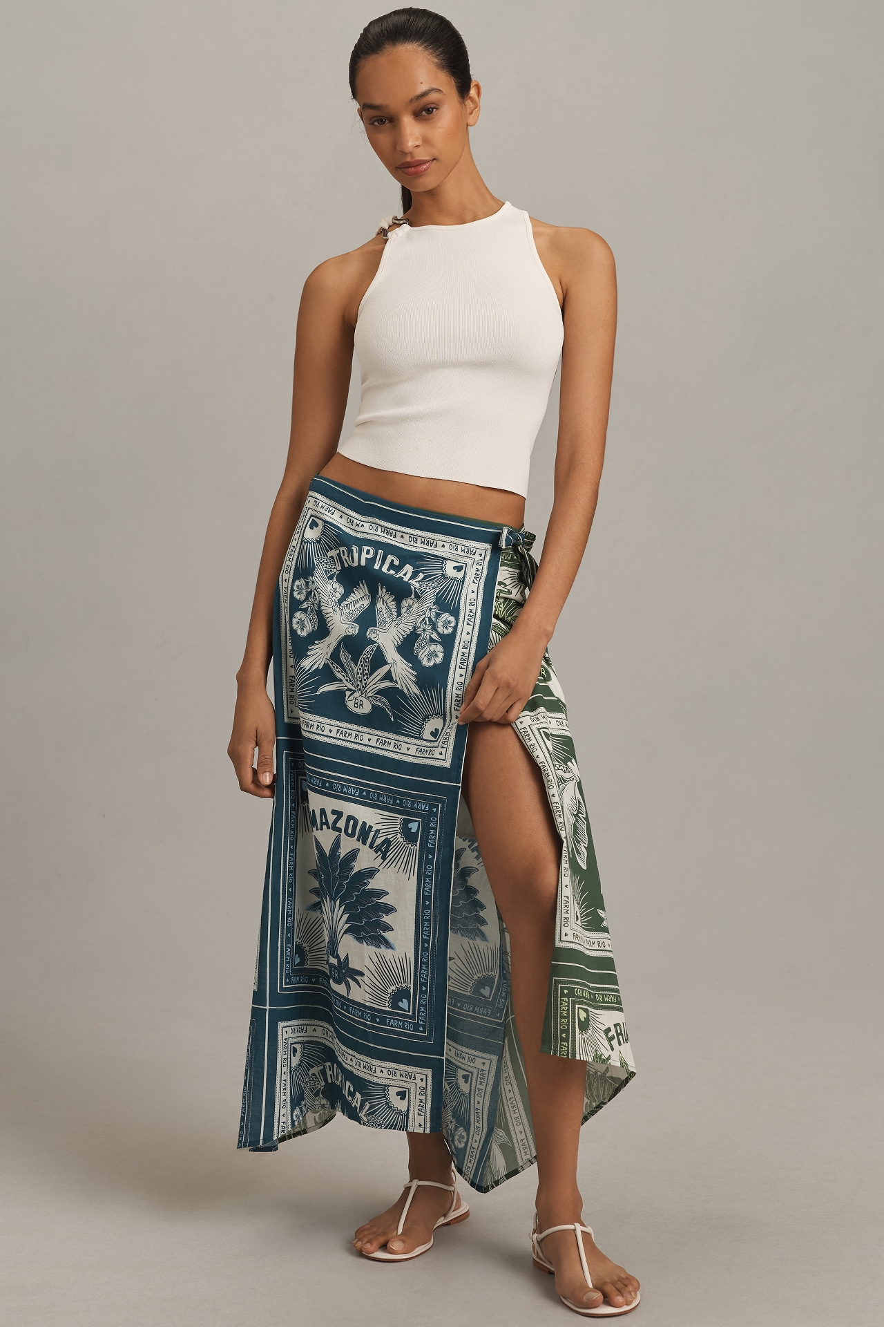 Farm Rio Wrap Midi Skirt | The Summit