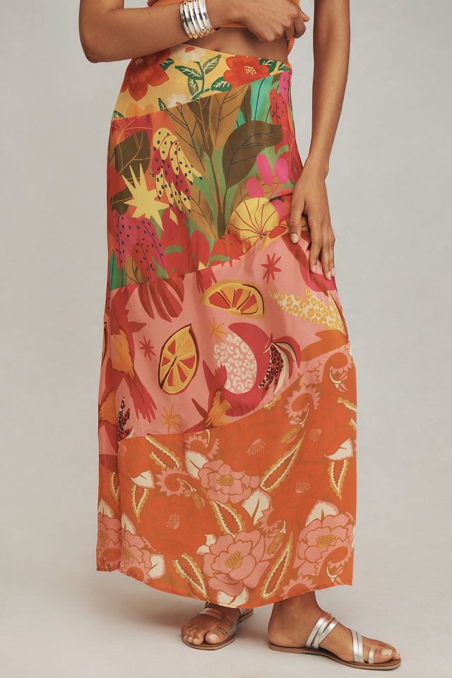 Farm Rio Floral Midi Skirt | Anthropologie