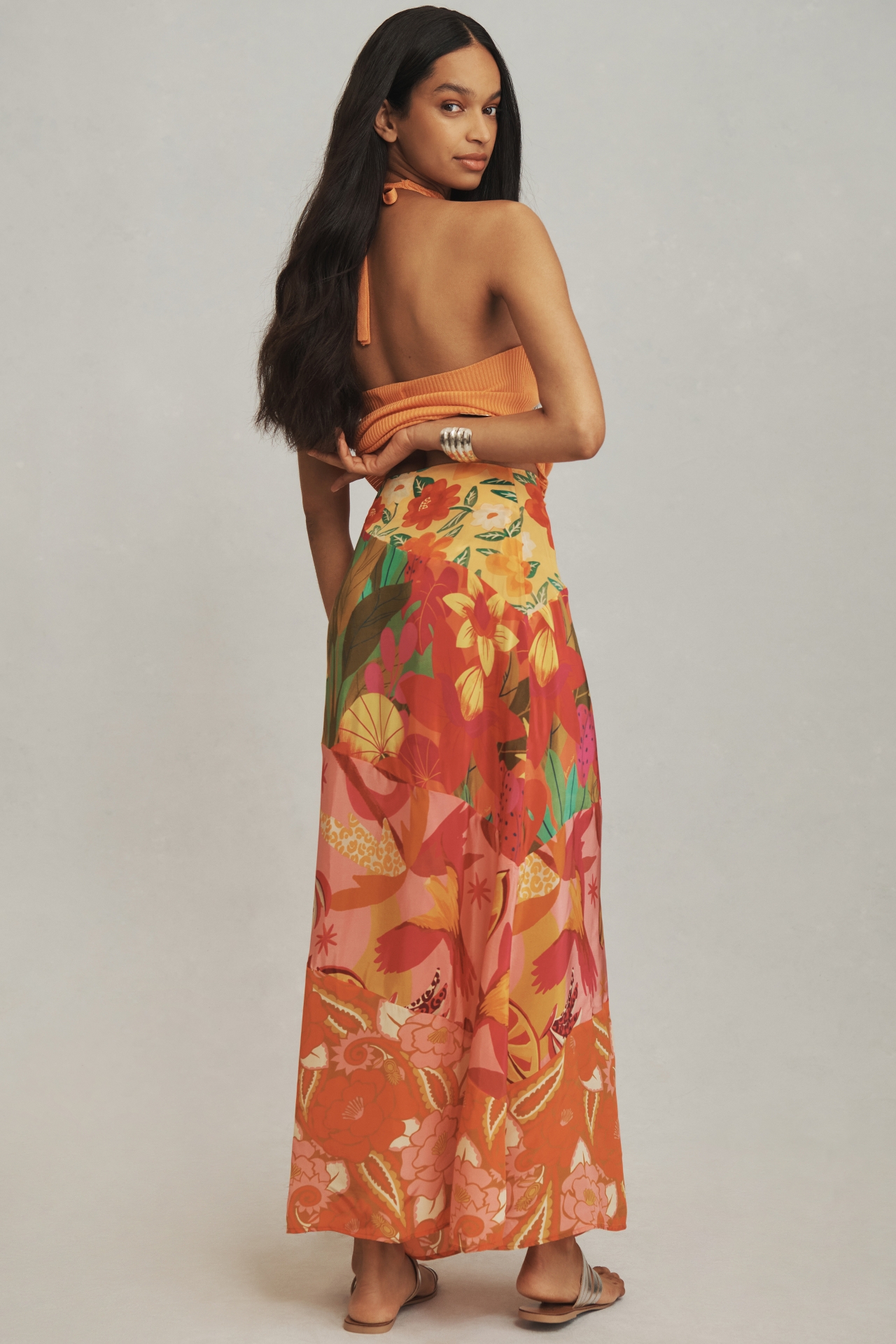 Farm Rio Floral Midi Skirt