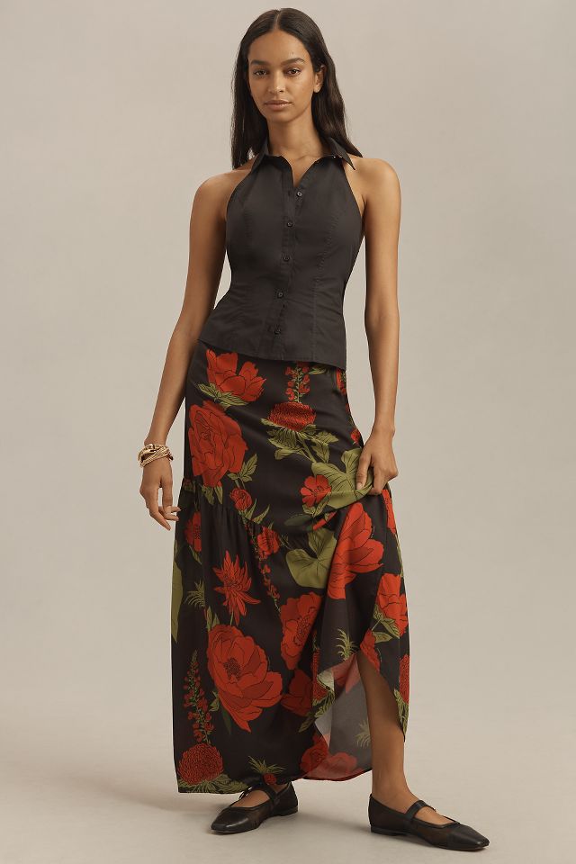 Floral fashion slip skirt