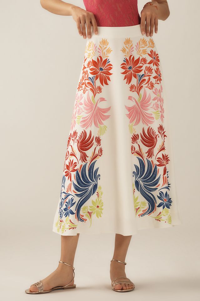 Farm Rio x Anthropologie Midi Slip Skirt #1