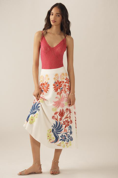 Farm Rio x Anthropologie Midi Slip Skirt