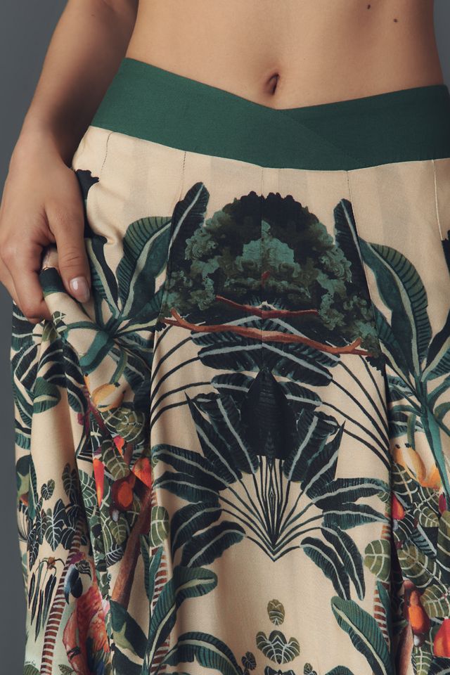 Farm Rio Jungle Print V-Waist Midi Skirt #3