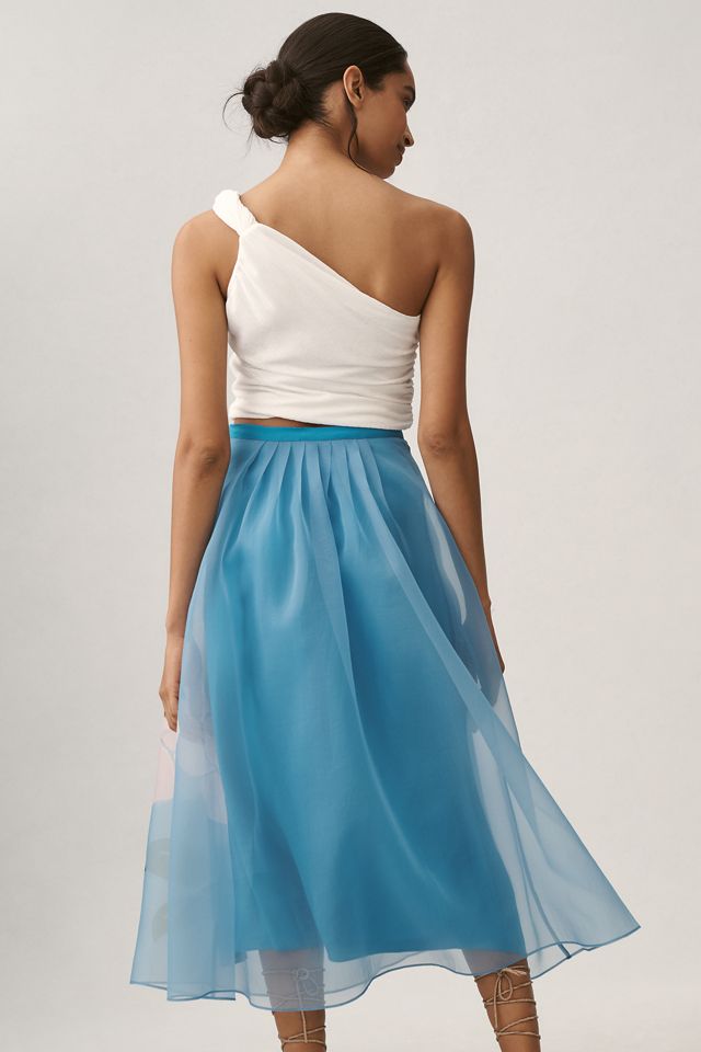 Farm Rio Floral Organza Midi Skirt #3