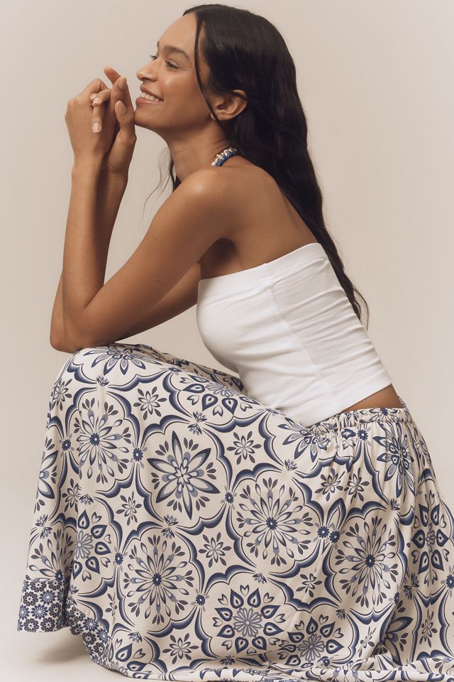Farm Rio Curved-Hem Printed Midi Skirt #3