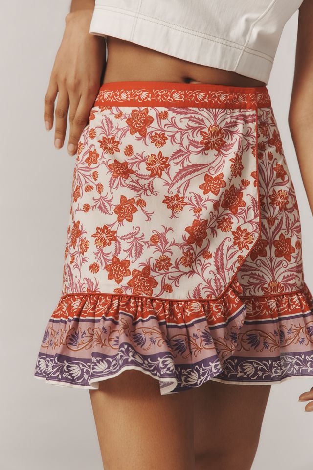 Farm Rio Printed Ruffle Mini Wrap Skirt #1