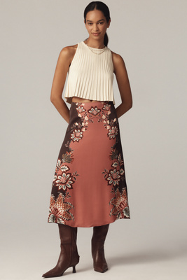 Farm Rio Printed Slip Maxi Skirt In Multi