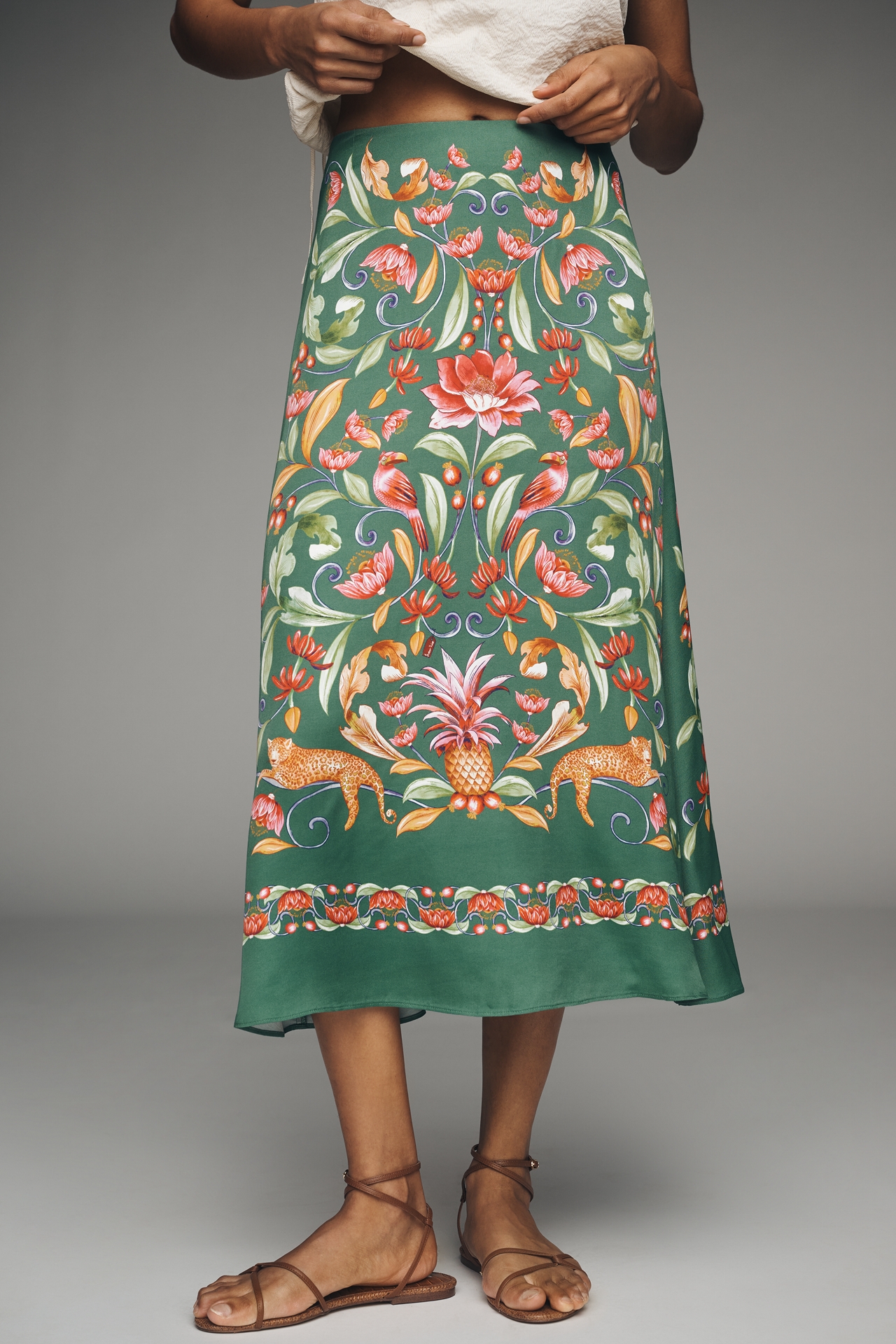 Farm Rio Printed Slip Maxi Skirt
