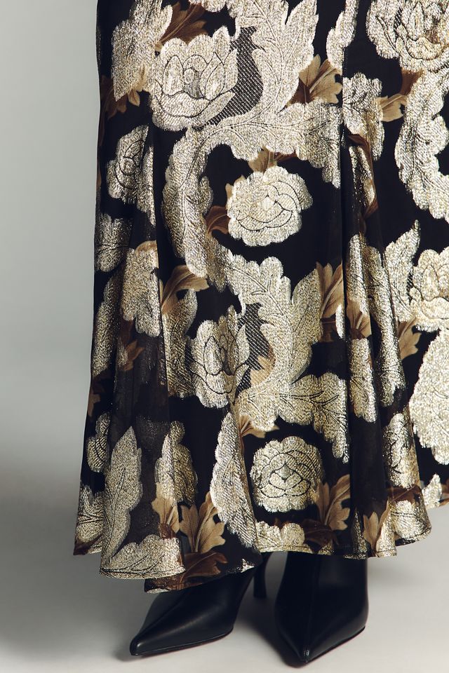 Farm Rio Jacquard Lurex Slip Maxi Skirt #3