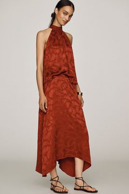 Farm Rio Jaquard Asymmetrical Midi Skirt