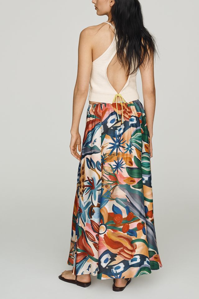 Farm Rio Plissé Floral Maxi Skirt #2