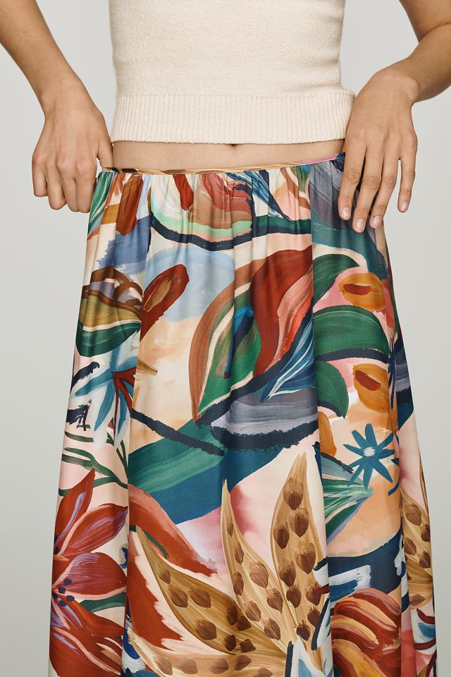 Farm Rio Plissé Floral Maxi Skirt #3