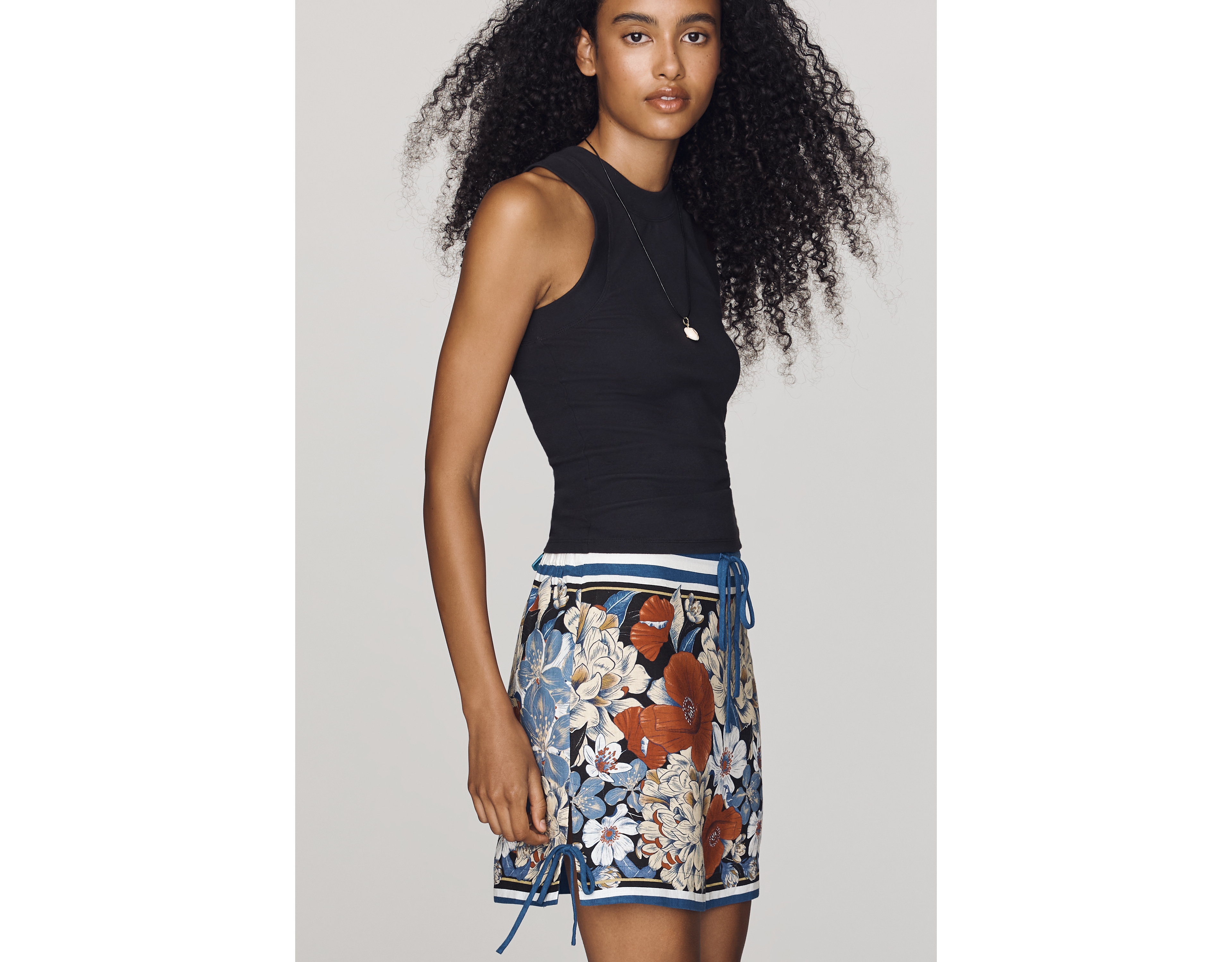 Farm Rio Tie-Waist Mini Skirt