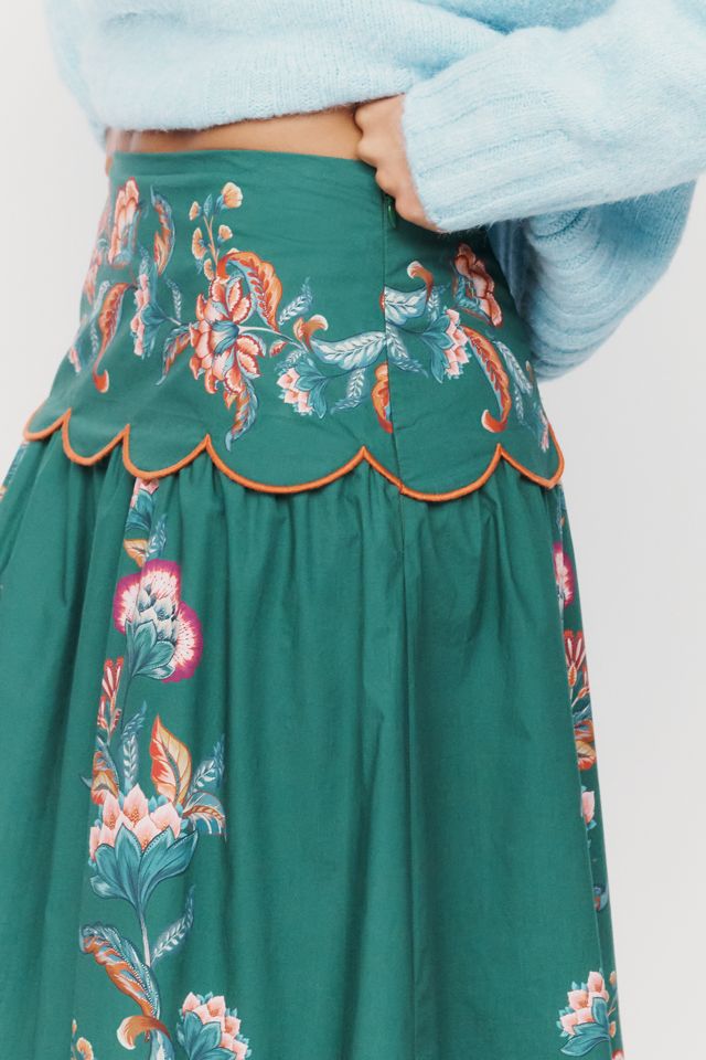 Farm Rio Garden 100% Cotton Maxi Skirt #1