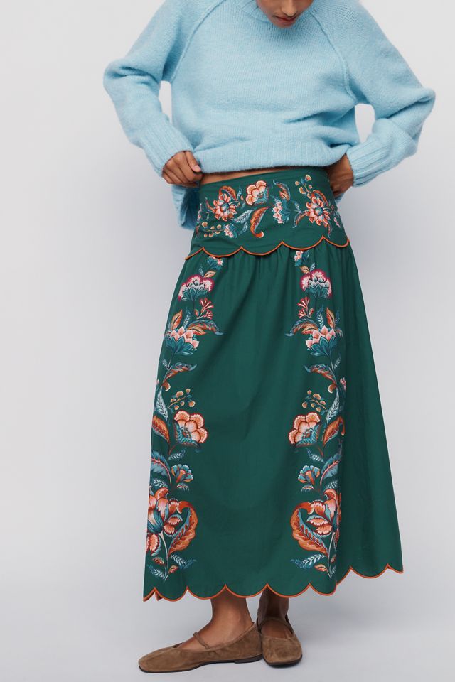 Farm Rio Garden 100% Cotton Maxi Skirt #2