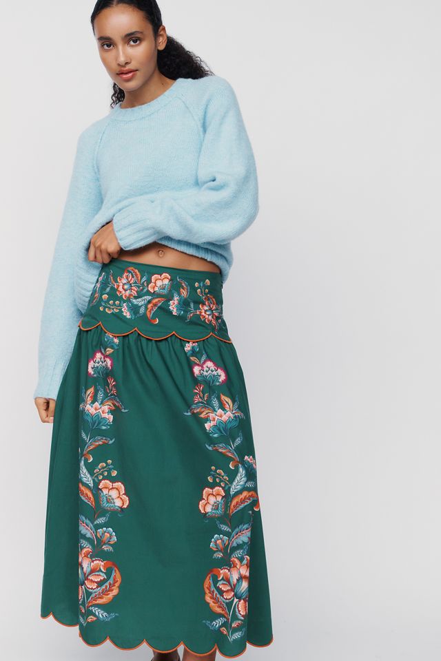 Farm Rio Garden 100% Cotton Maxi Skirt #3